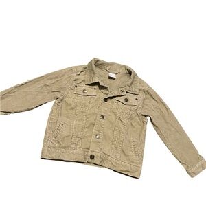 Wonderkids Tan Corduroy Jean Button Up Jacket Size 5T with Pockets